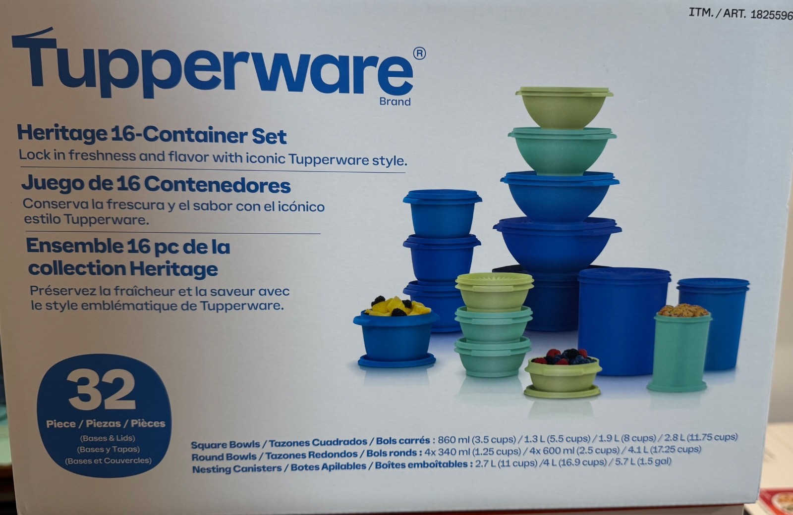 Brand New Tupperware Heritage Collection 32 Piece Food Storage Set - BLUE Brand New Tupperware Heritage Collection 32 Piece Food Storage Set - BLUE