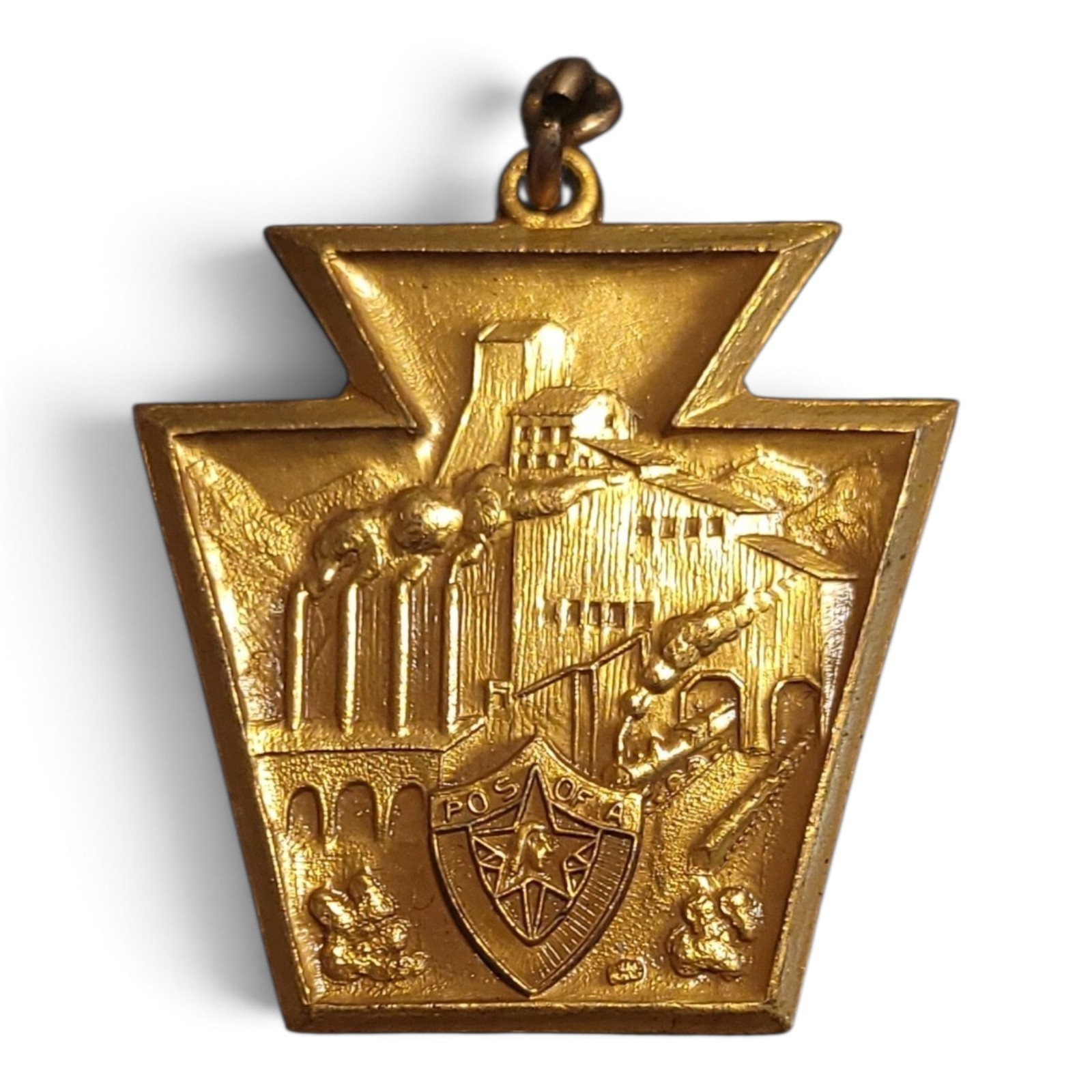 Vintage Patriotic Order Sons of America Watch Fob Steam Locomotive Robbins Co