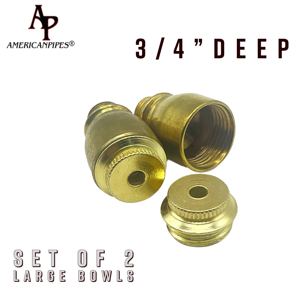 A Set of INHALE®️2 Pcs Brass-plated Large Bowls And Caps