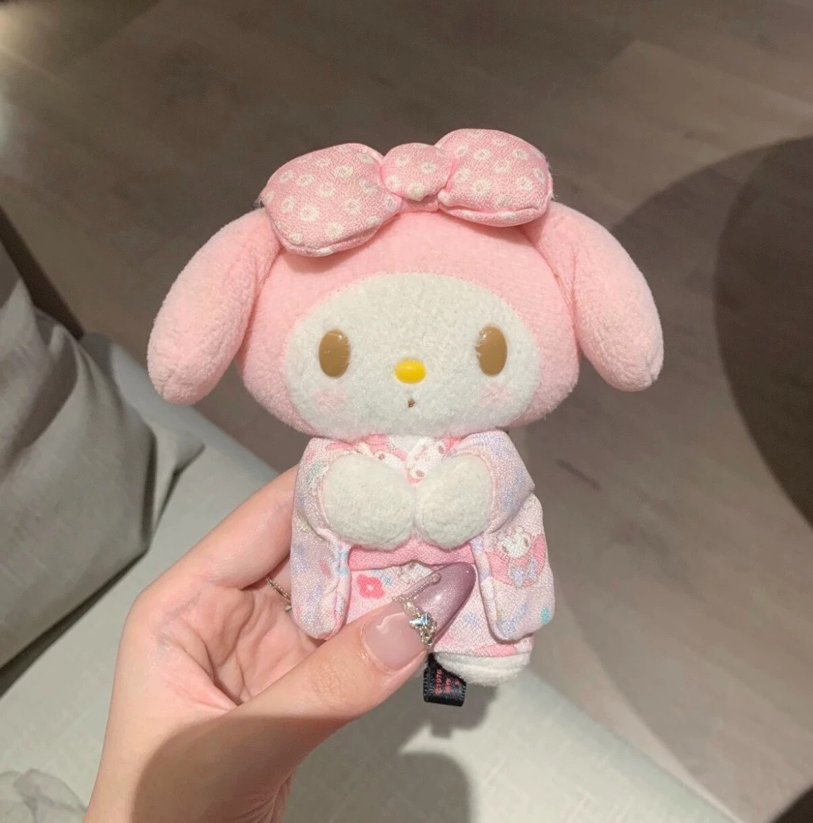 Sanrio My Melody Pink Floral Kimono Charm Plush Doll Gift Kids Toy