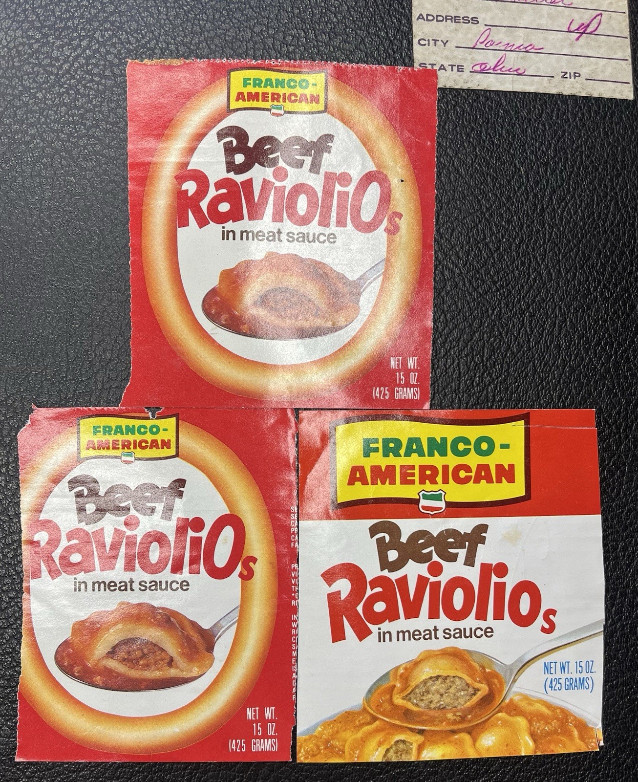 Vintage Food Wrapper Franco American Ravioli O’s 80’s