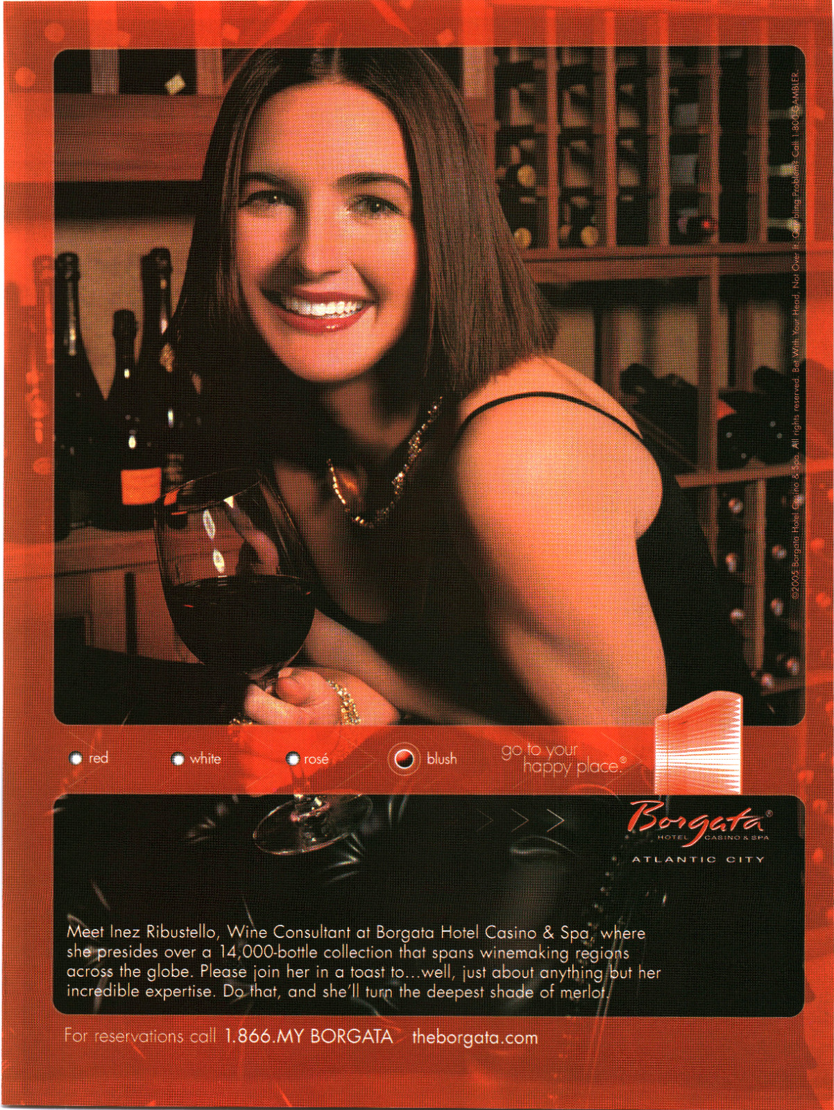 2005 Borgata Hotel Casino Atlantic City Print Ad Inez Ribustello Wine Art Decor 2005 Borgata Hotel Casino Atlantic City Print Ad Inez Ribustello Wine Art Decor
