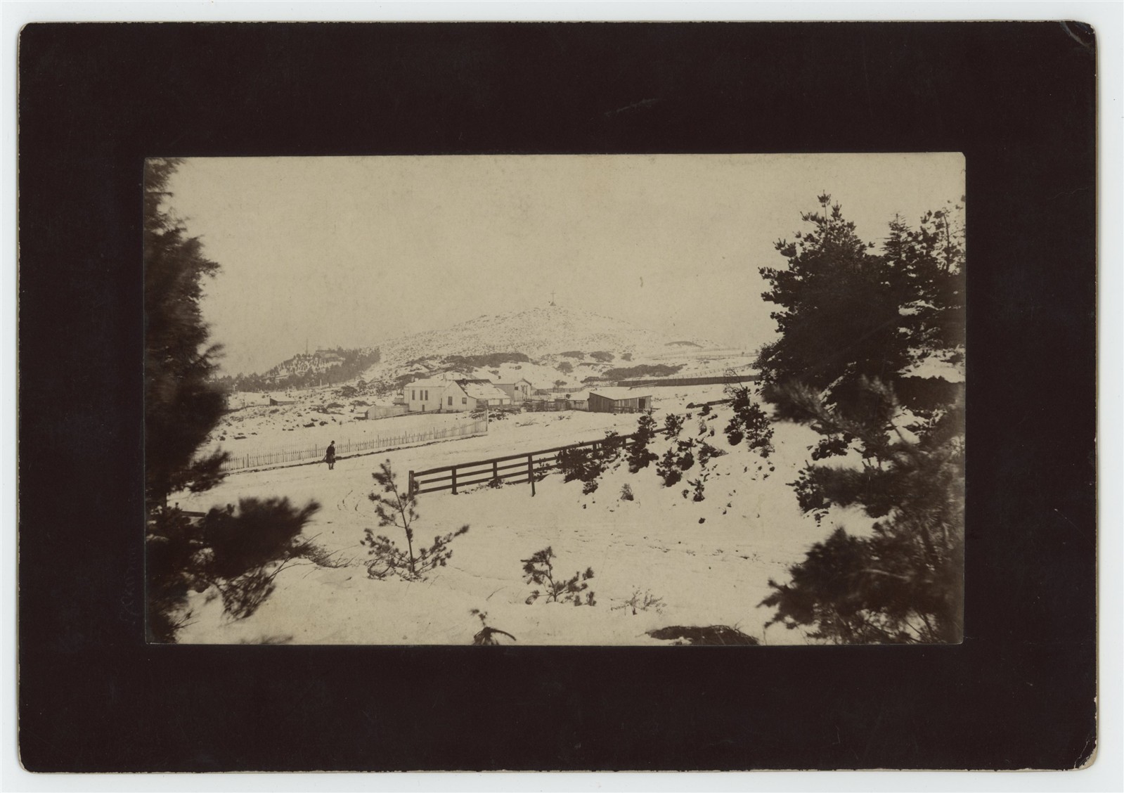 1887 San Francisco, CA California Lone Mountain Snowstorm Snow Photograph