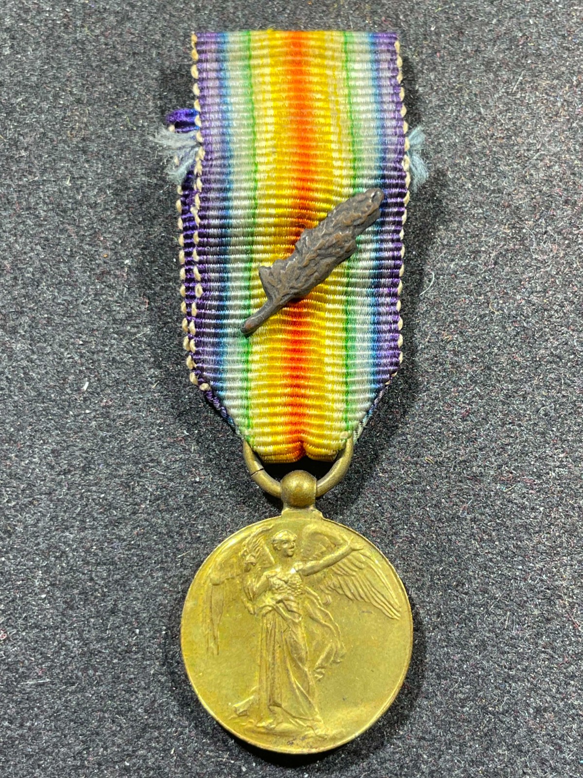 WW1 WWI Imperial English British NAMED Victory Medal MINIATURE Mini Small Size