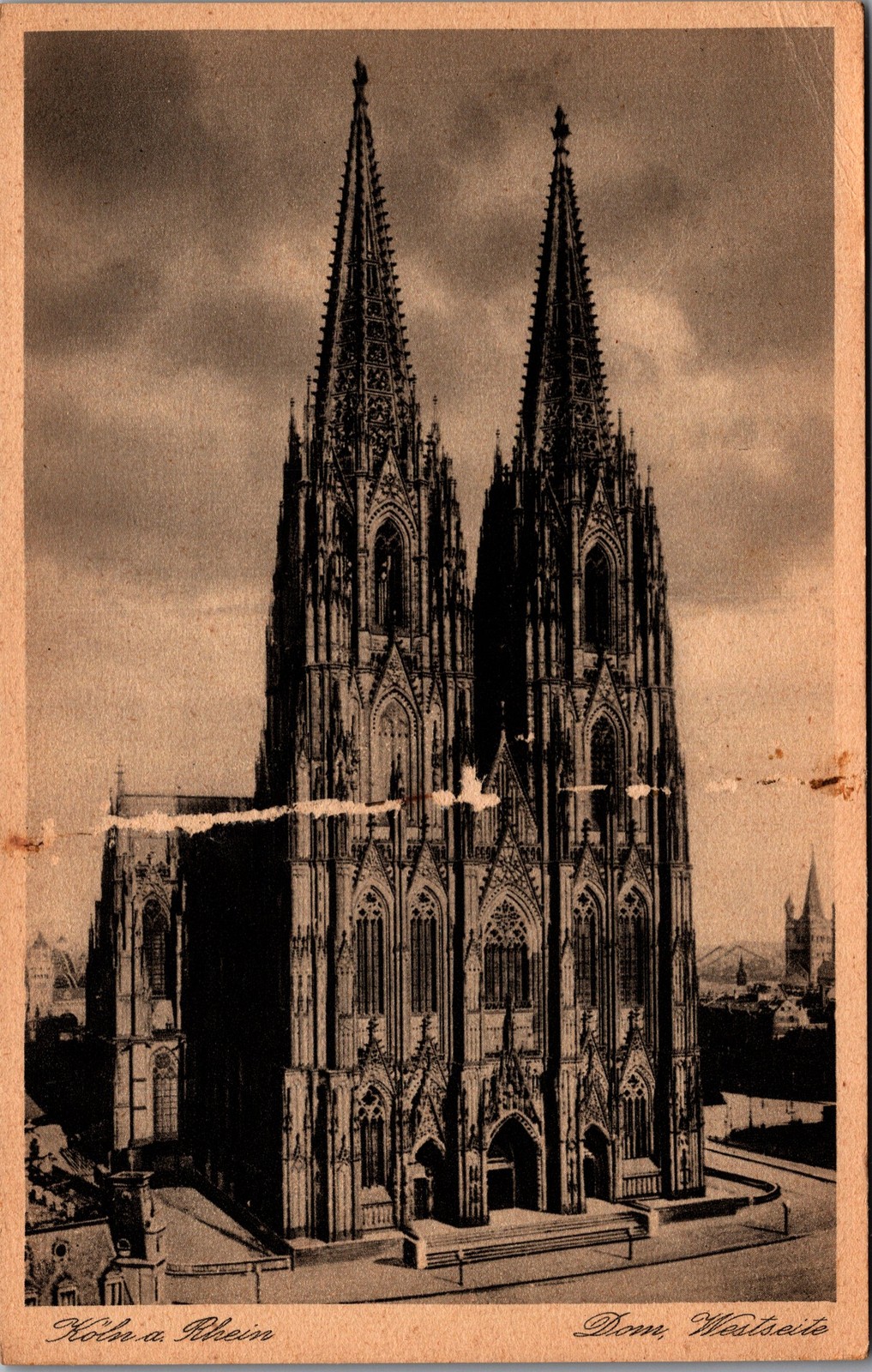 Vintage Cologne Cathedral West Side Germany Postcard