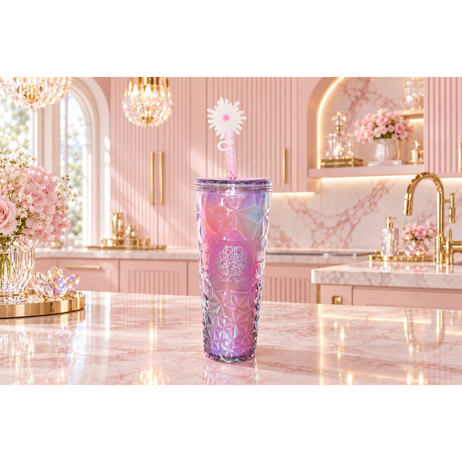 Starbucks Wicked Glinda Upland Pink Prism Cold Cup Tumbler 24oz NWT