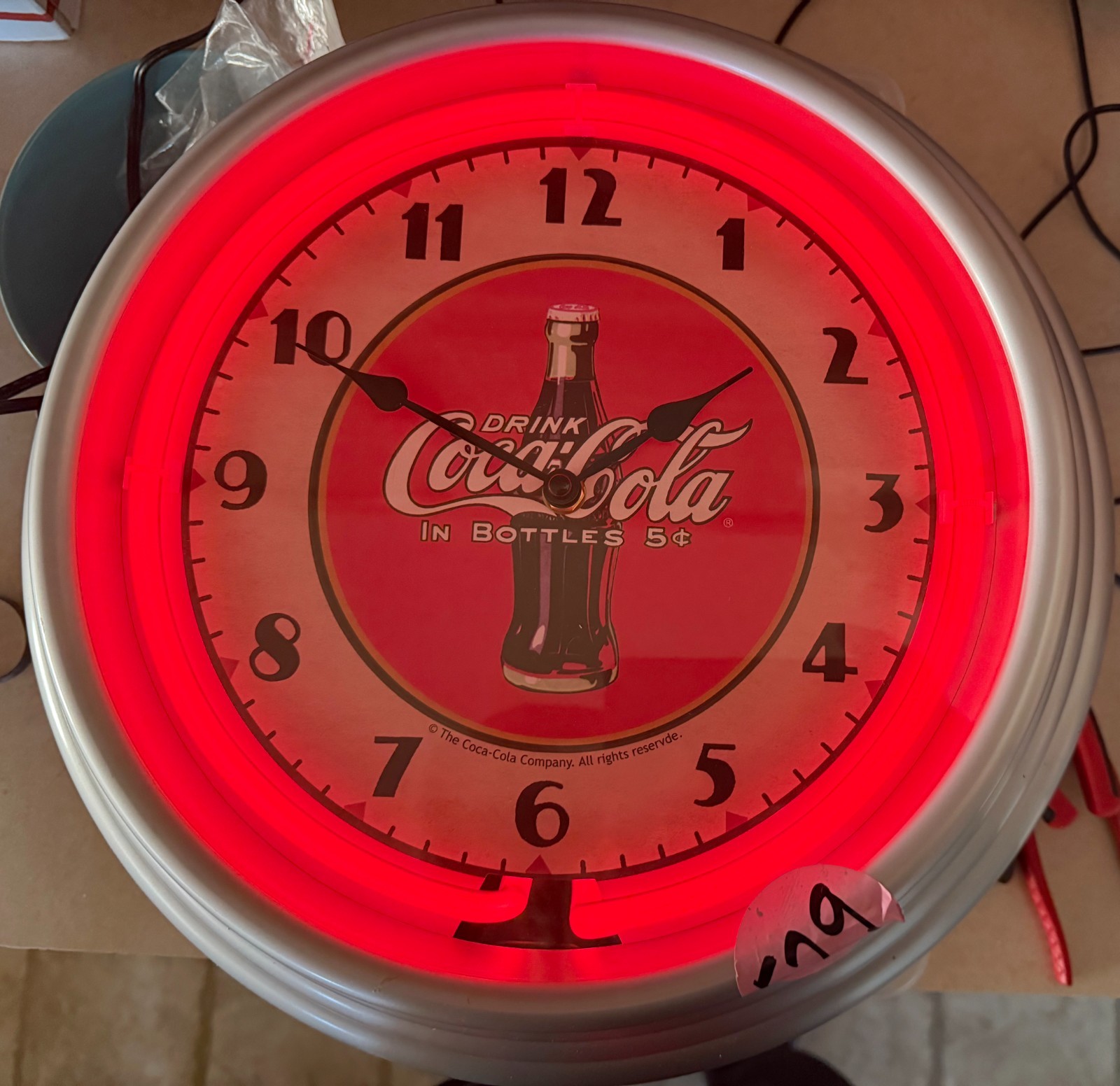 Drink Coca-Cola Soda Advertising Wall Clock - Red Neon Only one on eBay - Works