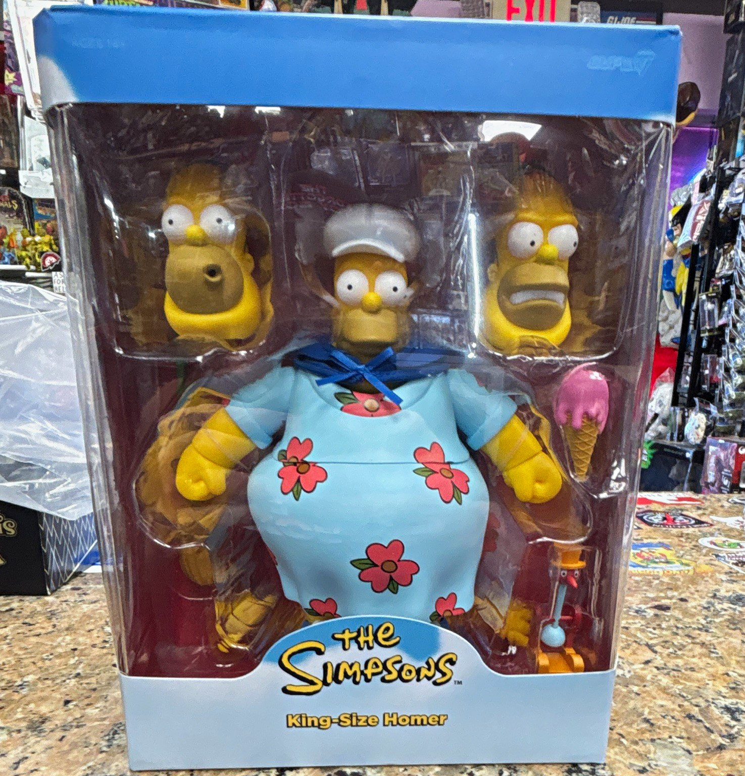 Super7 The Simpsons King-Size Homer Sealed NO SHIPPER BOX. DENTED PACKAGE