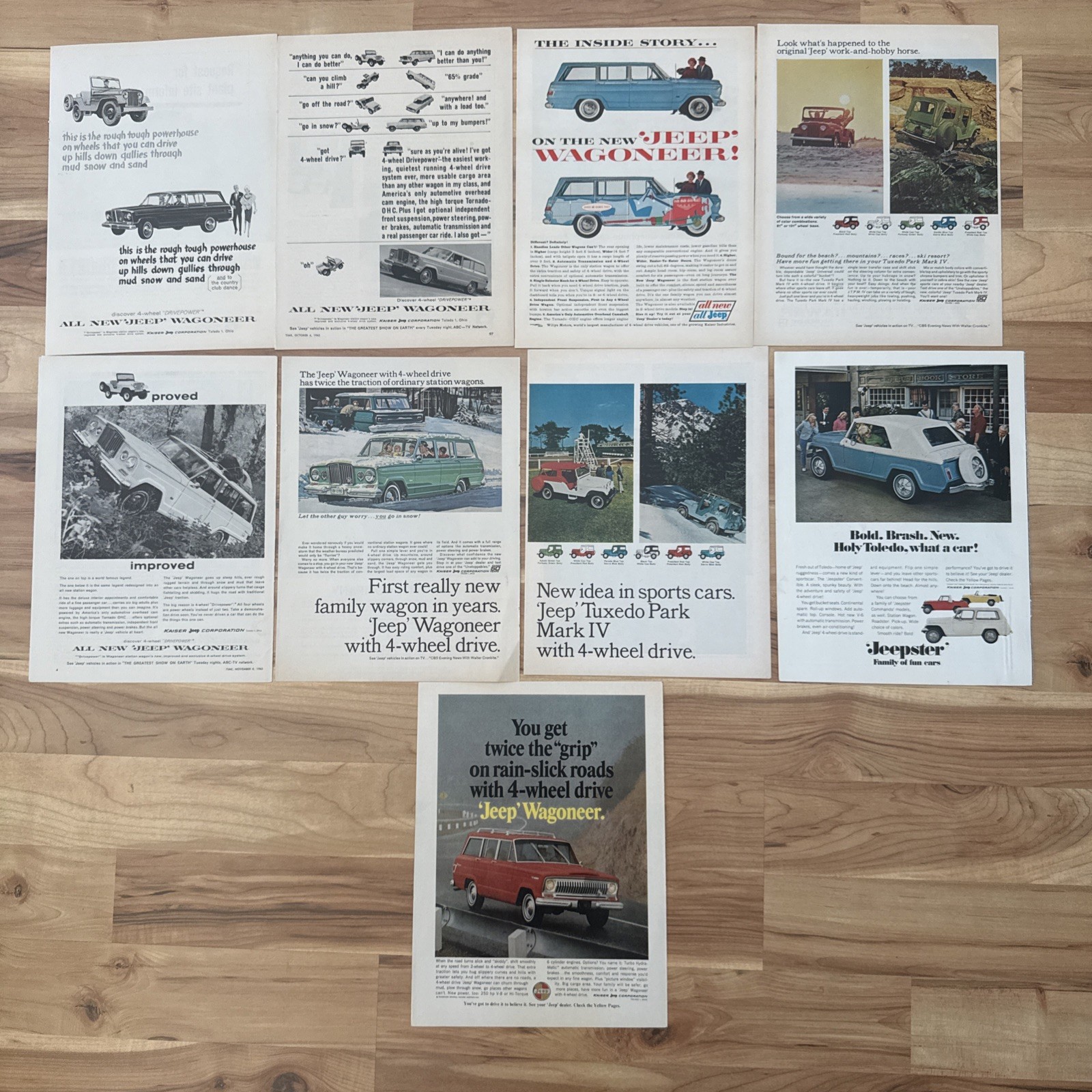 Vintage of 9 1960's Jeep Rare Magazine Advertisements Large Color Print Ads
