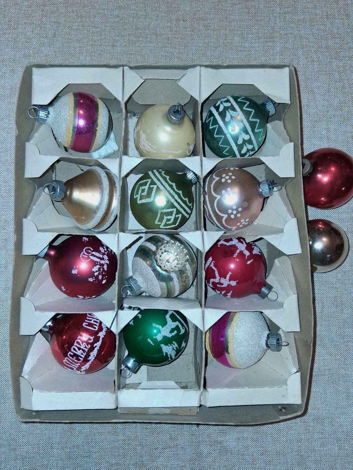 Vtg MCM Shiny Brite Mercury Glass Ornaments  Lot 14 Reflector, Double Cone, Mica