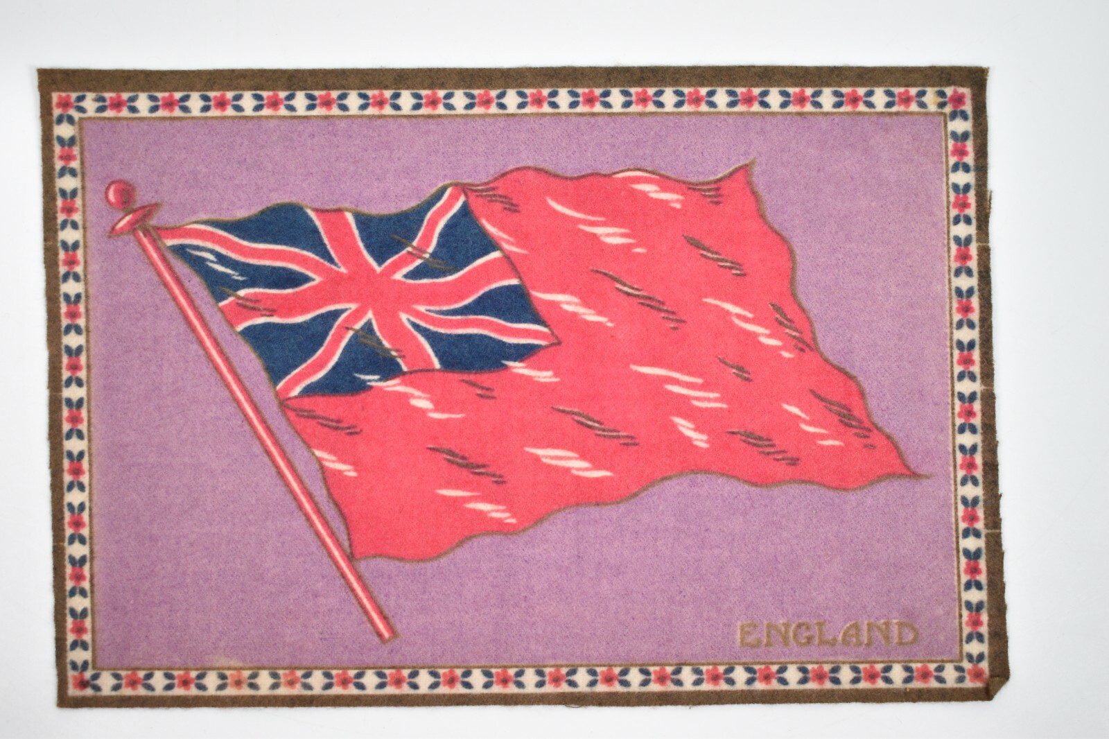 Vintage Circa 1910\'s England Flag: Tobacco Felt Flannel Cigar Cigarette Premium