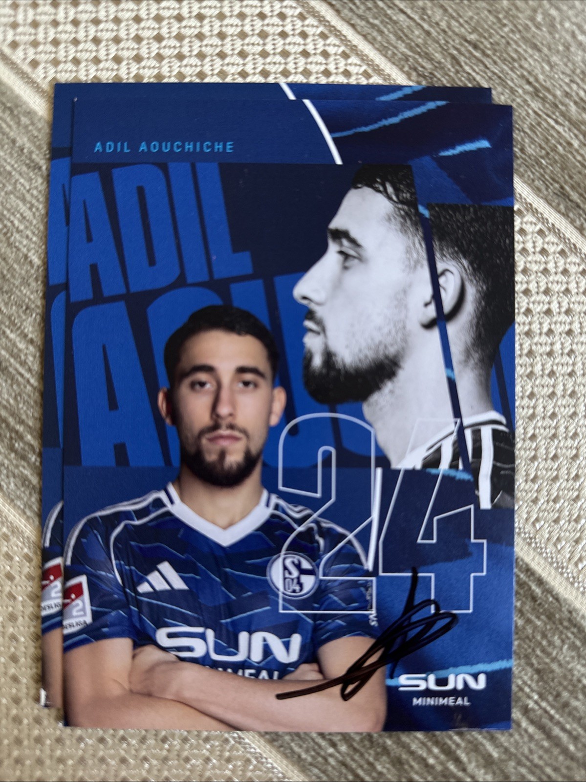 Adil Aouchiche Schalke 04 autograph card original