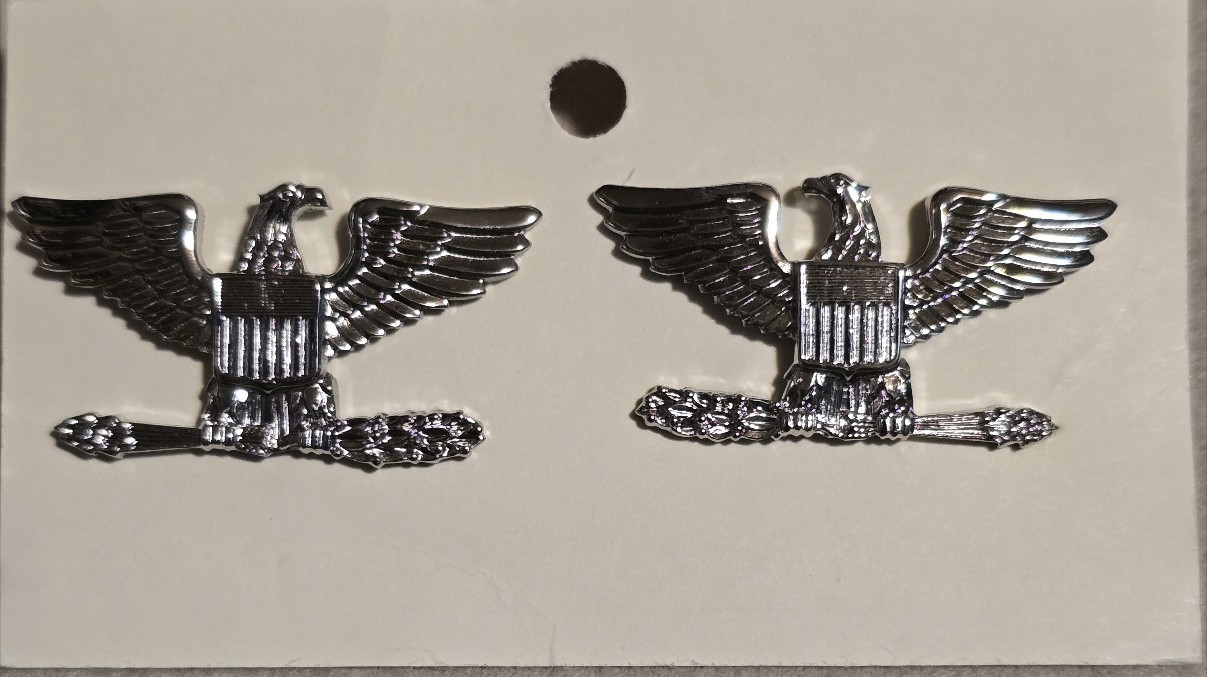 Pair of Colonel / USN Captain Full-Bird Rank Insignias - Full-sized