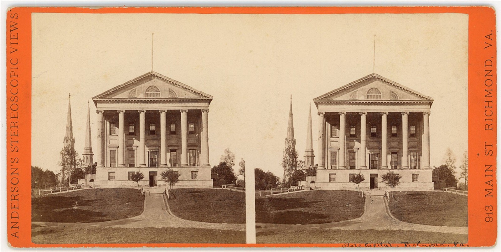 VIRGINIA STEREOVIEW - Richmond - State Capitol - DH Anderson c1878