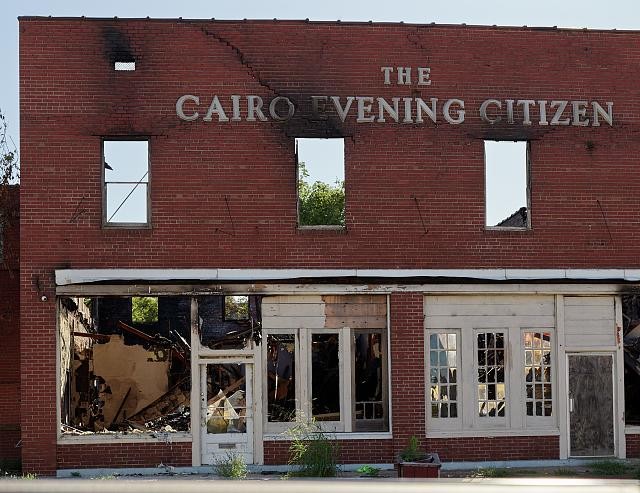 Cairo Illinois 2019 Burned Out Cairo Evening Citizen Building Newspaper Office