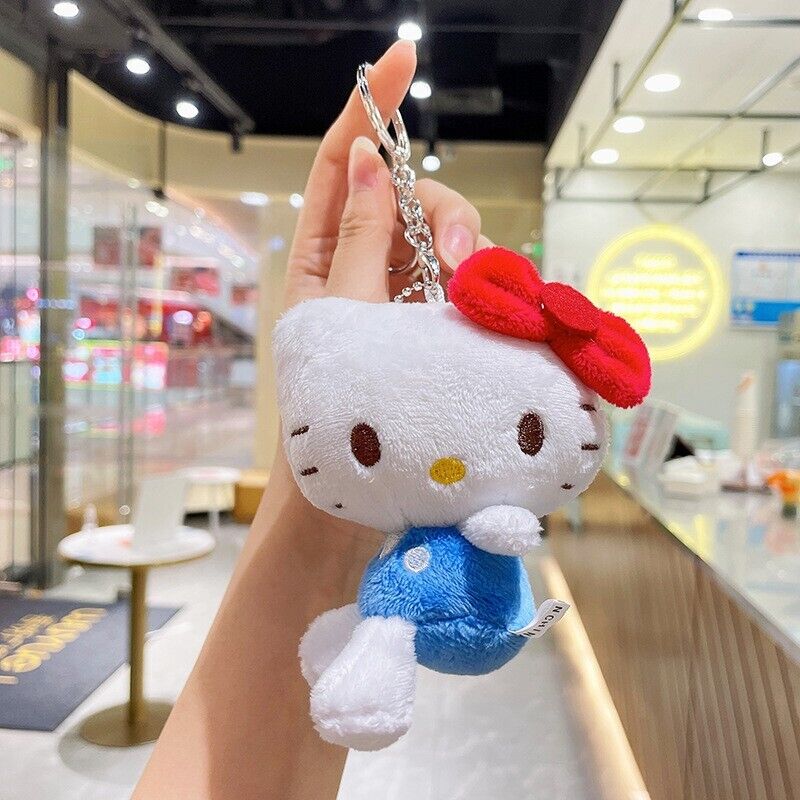 Sanrio Hellokitty Plush Doll Keychain Cartoon Soft Stuffed Plushies Key Ring