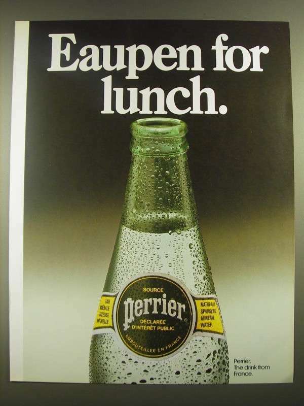 1988 Perrier Water Ad - Eaupen for Lunch