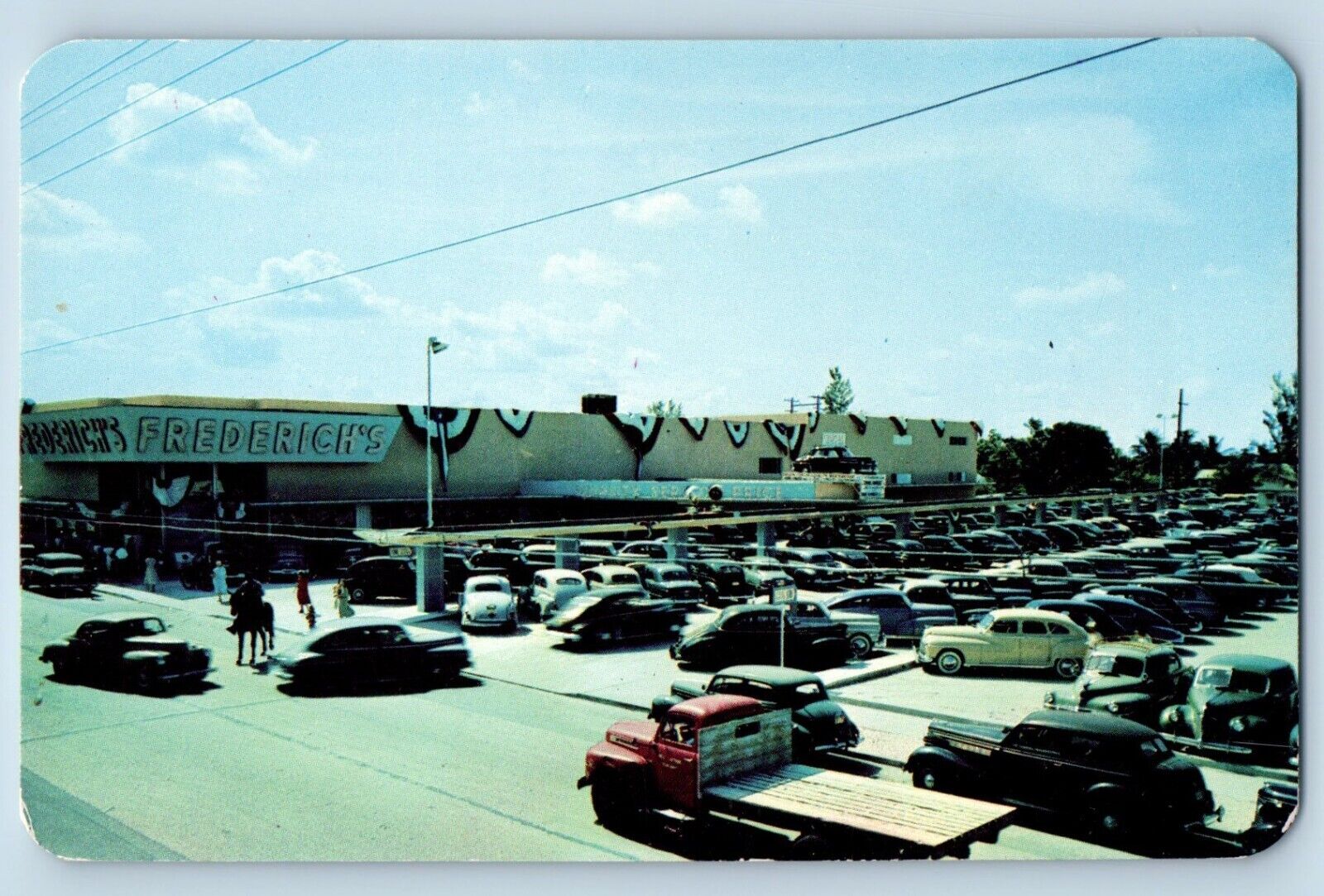 Miami Florida Postcard Opening Day Frederick's Store Exterior View c1960 Vintage