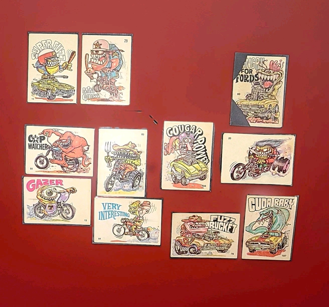 Vintage 1969-1970 Donruss Odd Rods Sticker Card Lot of 11 - Mini Quick #29
