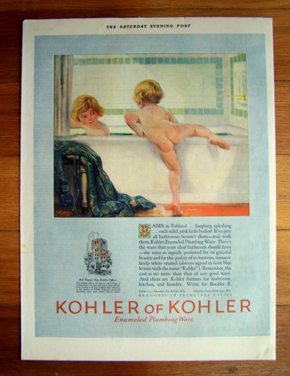 Vintage 1925 ad - KOHLER OF KOHLER - bathroom bath tub - 10