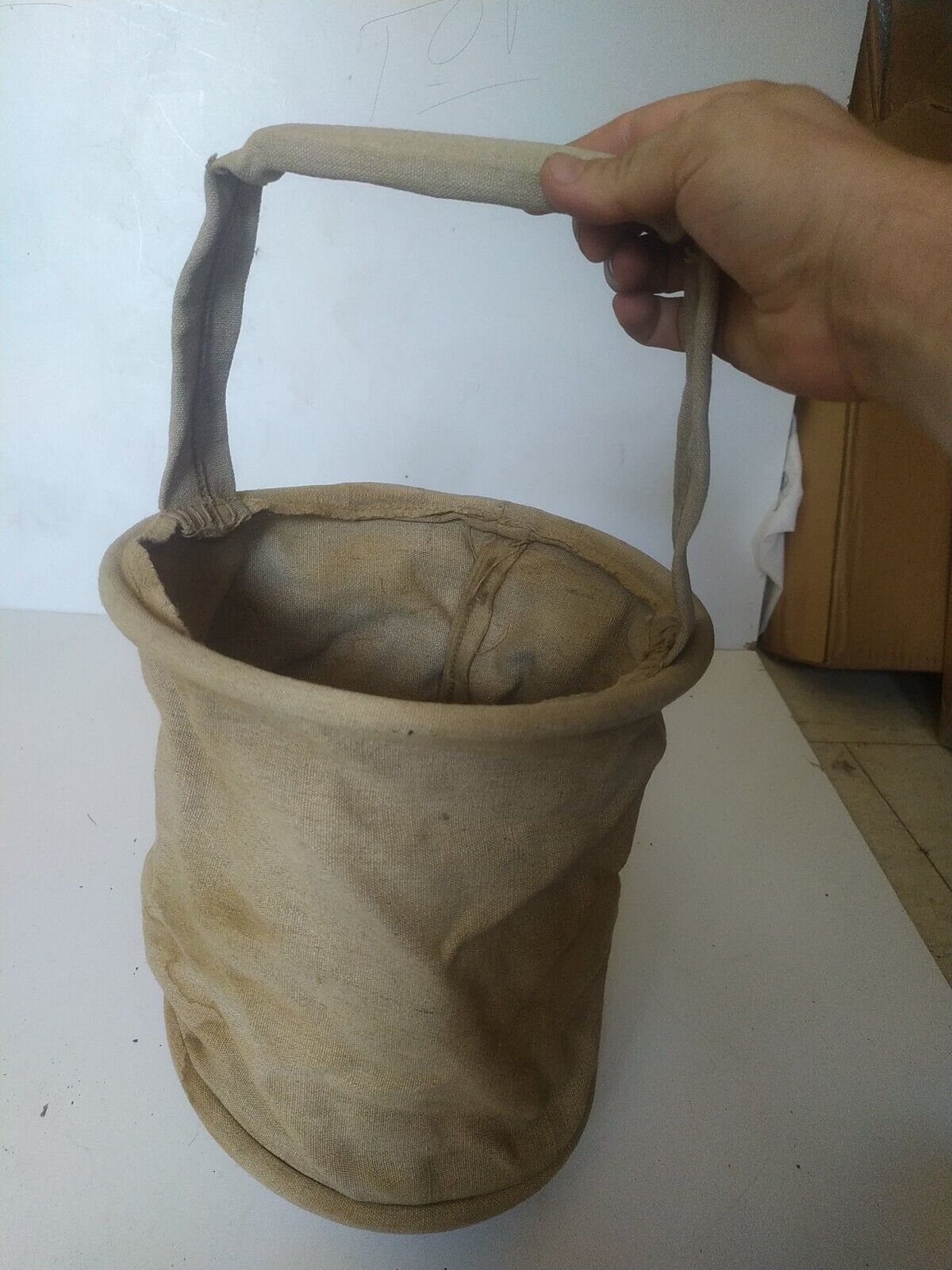 WWII French army collapsable water bag. 100% original genuine canvas. Durable