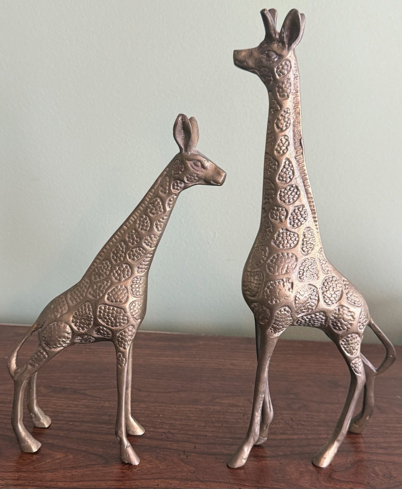 Vintage Pair 1960’s/1970’s Mid-Century Oversized Brass Standing Tall Giraffes Vintage Pair 1960’s/1970’s Mid-Century Oversized Brass Standing Tall Giraffes