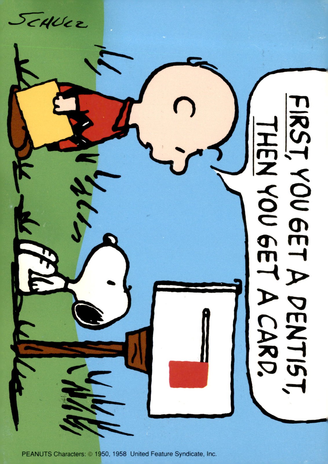 Dentist Appointment Reminder for Schulz Characters, 1950-1958 Postcard