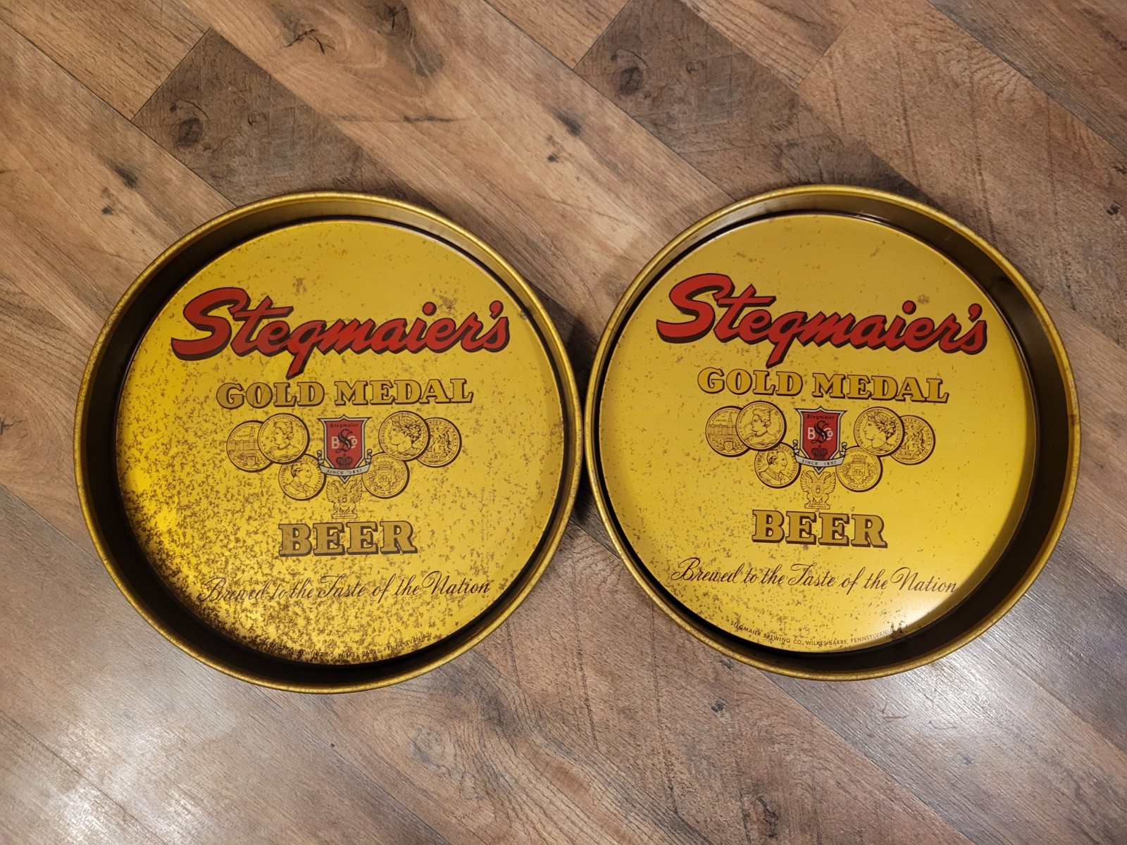 Lot Of 2 Vintage Stegmaier\'s Gold Medal Beer Trays 12\