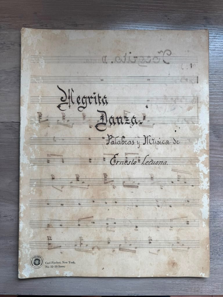 RARE CUBA CUBAN LEGEND COMPOSER ERNESTO LECUONA SHEET NEGRITA DANZA 1920s