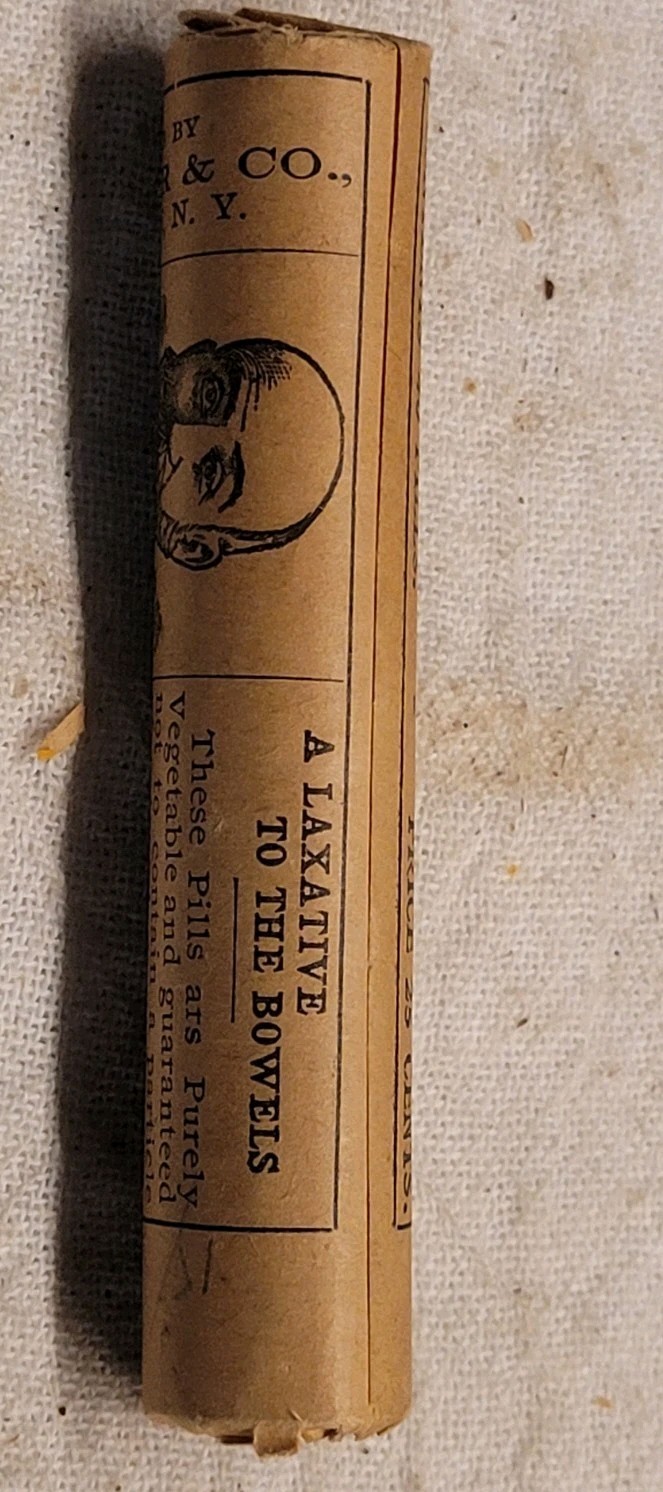 ANTIQUE DR. KILMER'S PURILLA PILLS w ORIGINAL COLORFUL LABEL GREAT GRAPHICS 