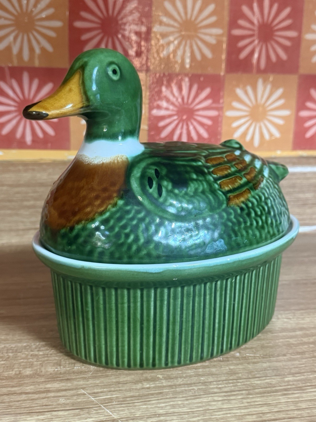 Vintage Portuguese Mallard Duck Covered Tureen Neuwirth Ceramic Serving Bowl Vintage Portuguese Mallard Duck Covered Tureen Neuwirth Ceramic Serving Bowl