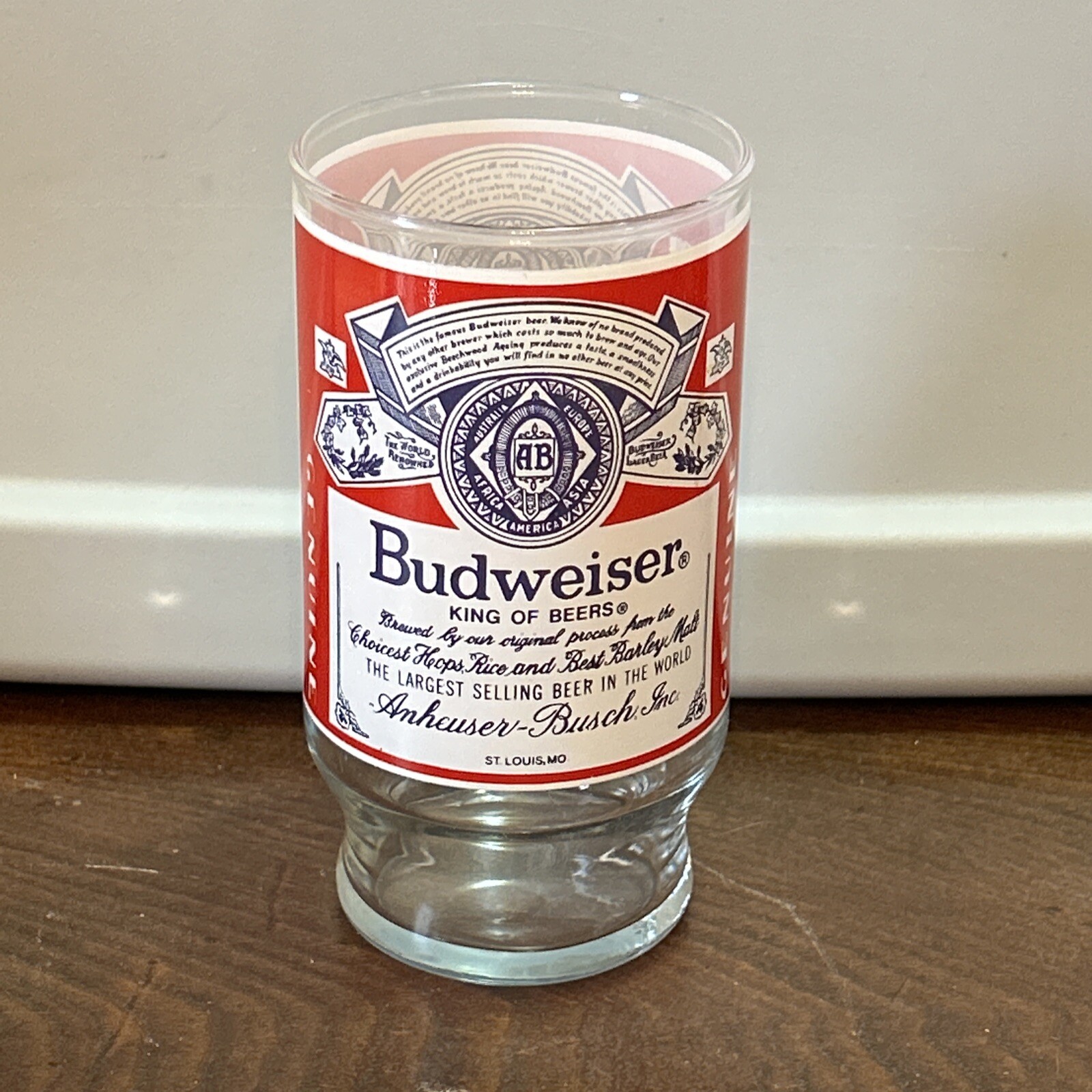 10 oz Budweiser Drinking Glass