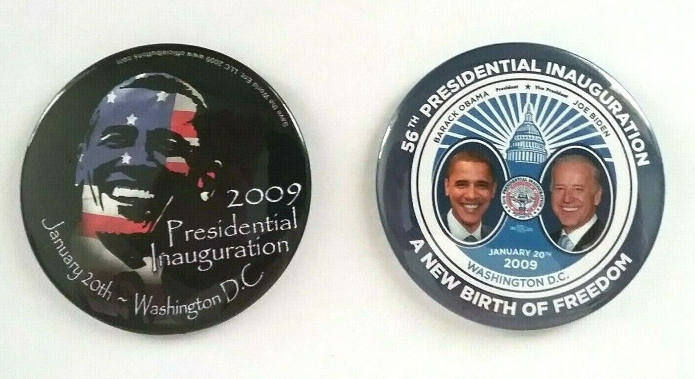 Lot of  2 BARACK OBAMA BIDEN 2009 Presidential Inauguration 3
