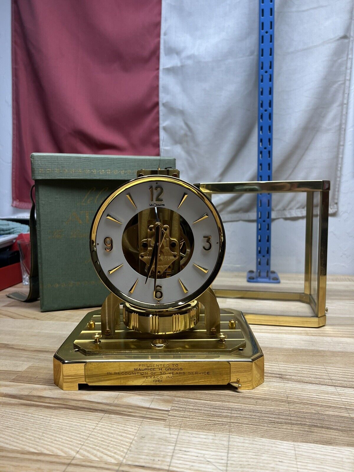 Vintage Le Coultre Atmos Clock No. 528-6, 1960-1961 #135855 With Box And Papers