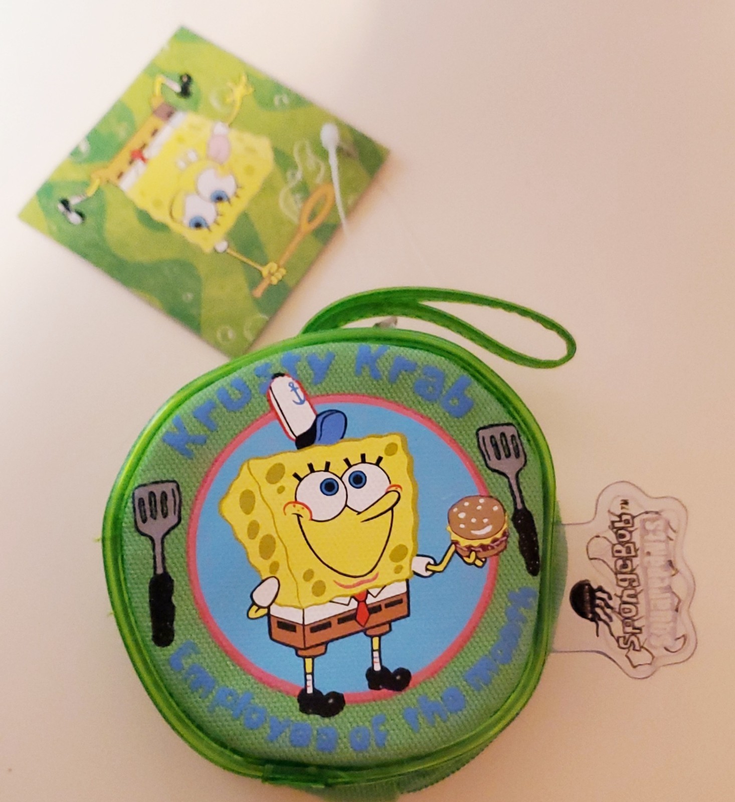 NWT Spongebob Squarepants Employee of Month Coin Purse 2002 Nickelodeon Krusty