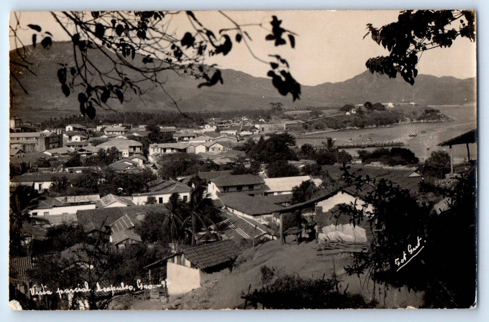Guerrero Mexico Postcard Partial View of Acapulco c1910 Antique RPPC Photo