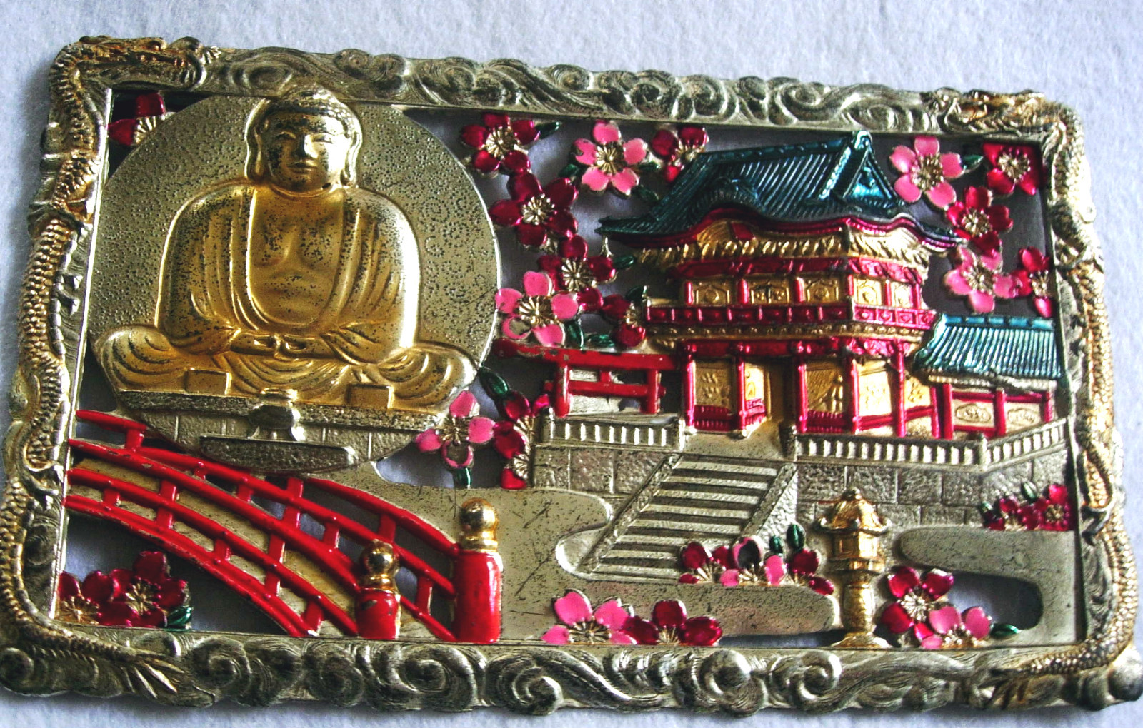 1940 Reticulated Metal Lid To A Chest Occupied Japan Budda Temple