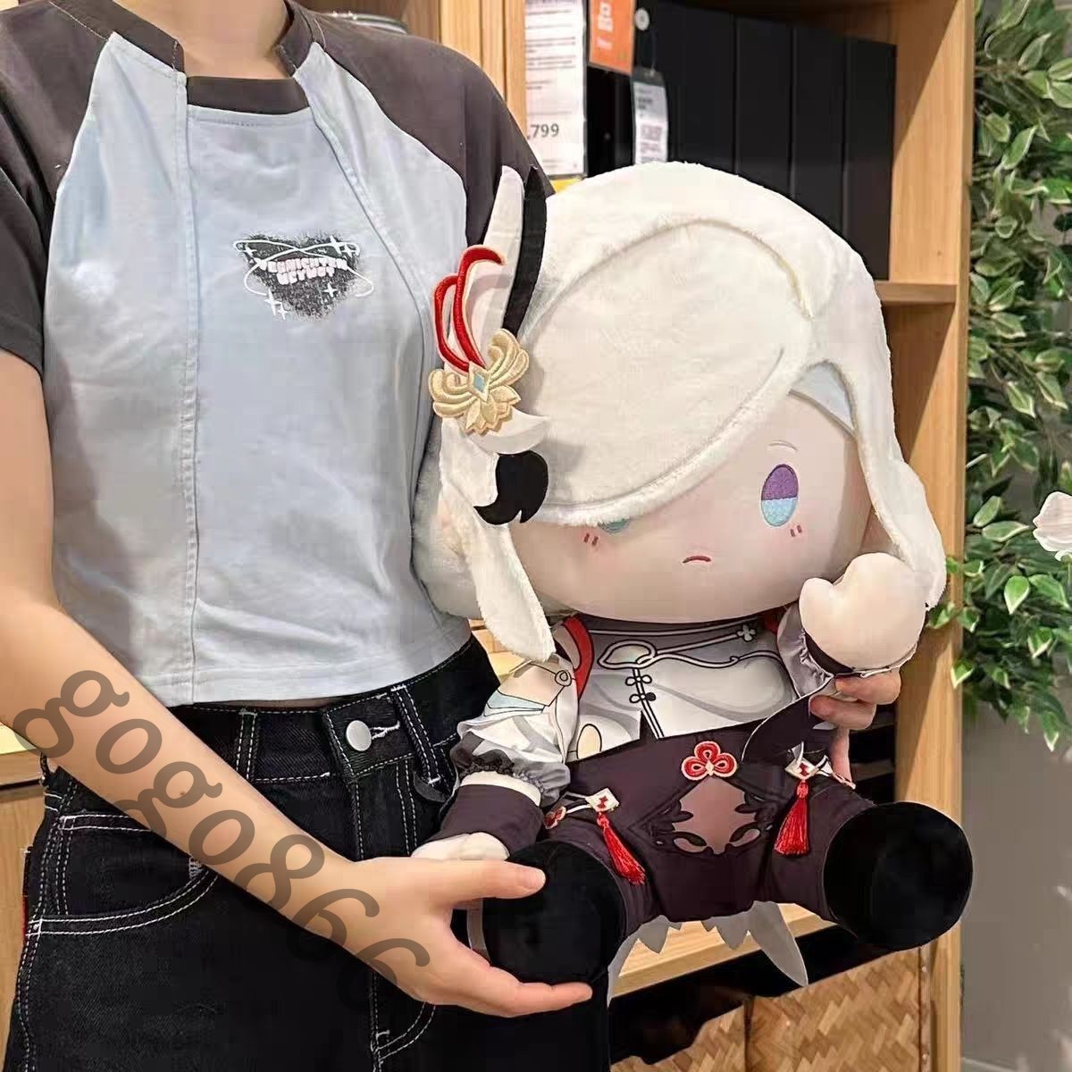 40cm Cute Moppet Genshin Impact Shenhe Plush Doll Clothes Stuffed Toy Gift 