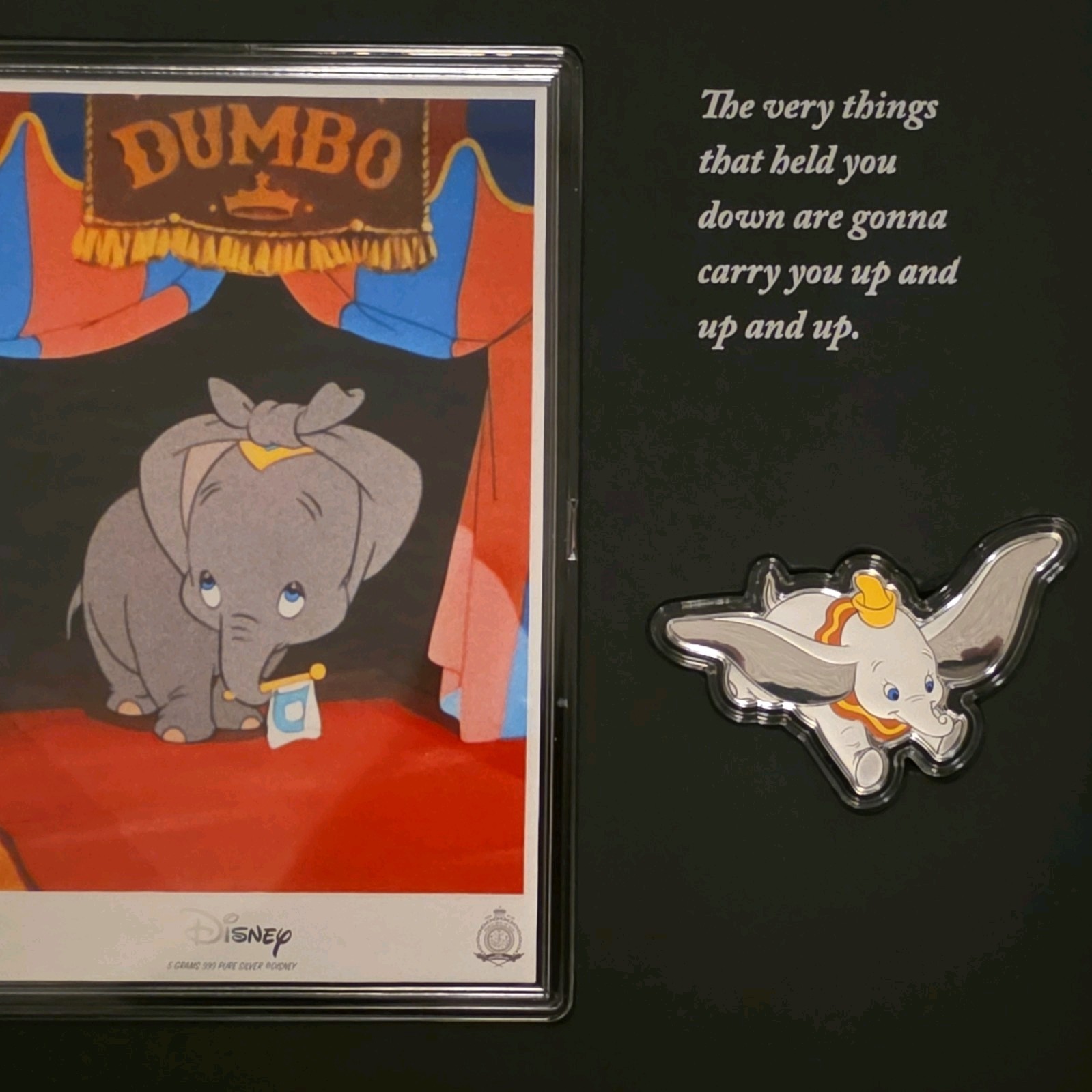 AGORO  5g Of Pure Silver.  Disney Dreams Take Flight - Dumbo #375/1000