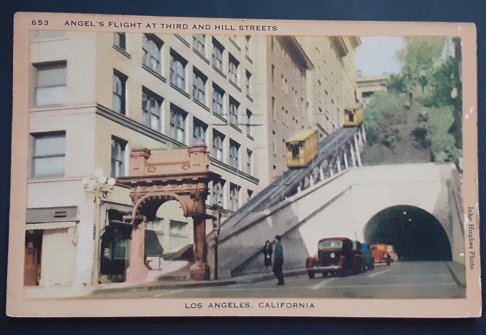 1949 Postcard Los Angeles CA Angel\'s Flight Miniature Railway 3rd & Hill St. VTG