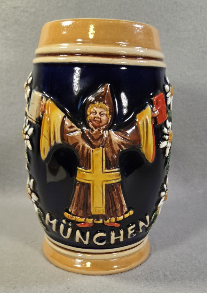 King West Germany Beer Stein Child Monk Munchen 6 1/2\