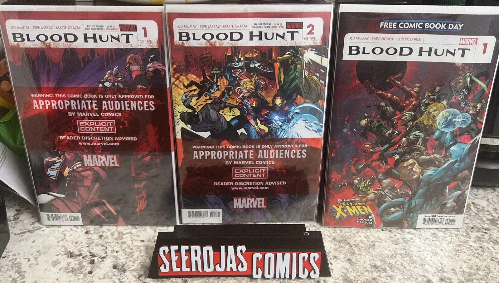 Lot Of 3 Blood Hunt Red Band Poly Edition #1 & 2 Fcbd #1 NM Comics