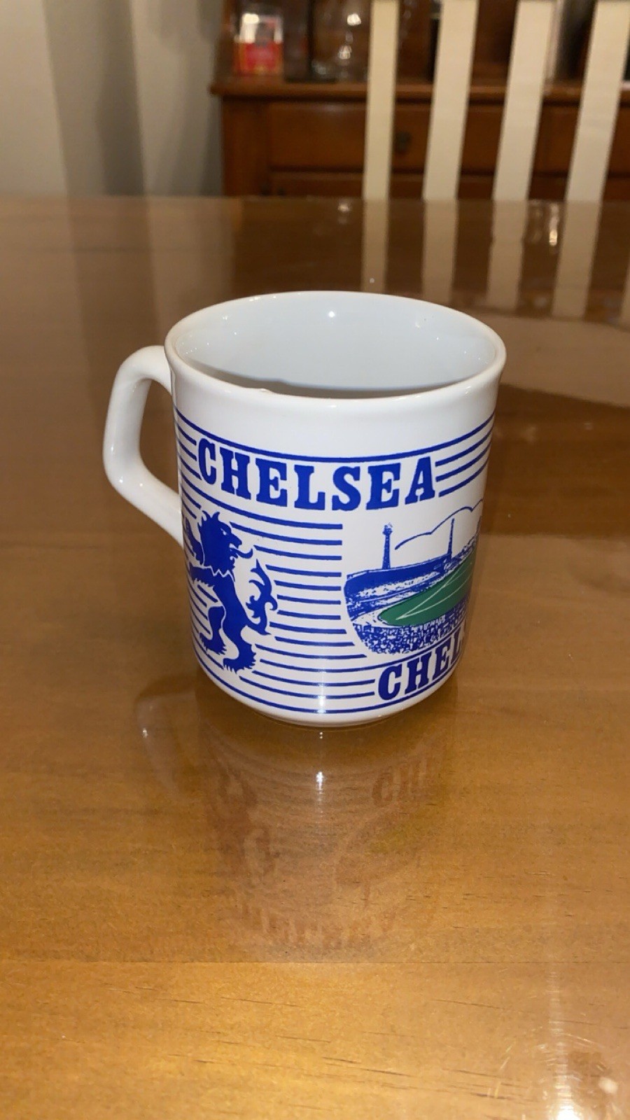 VINTAGE Chelsea FC Coffee Tea Mug Made In England Stamford Bridge RARE Lions