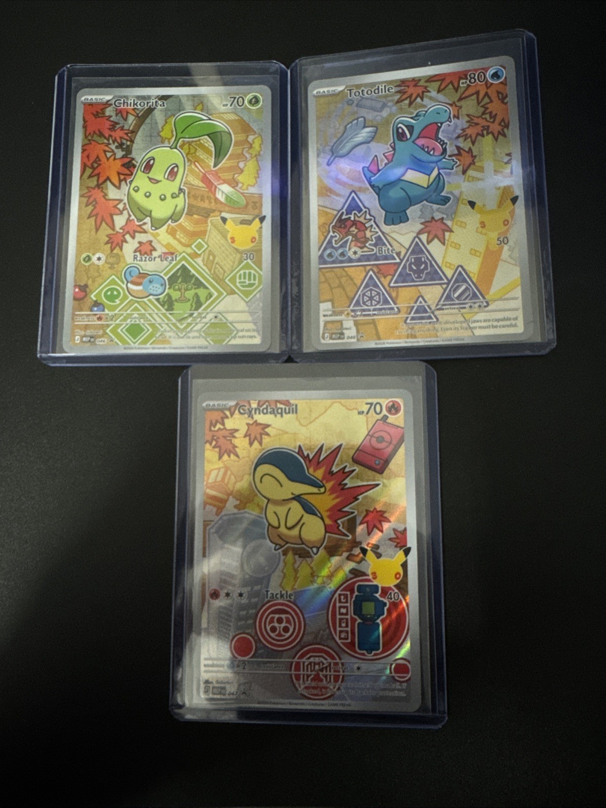 Pokemon First Partner Series 2 Totodile Chikorita Cyndaquil Cards Very Good Cond Pokemon First Partner Series 2 Totodile Chikorita Cyndaquil Cards Very Good Cond