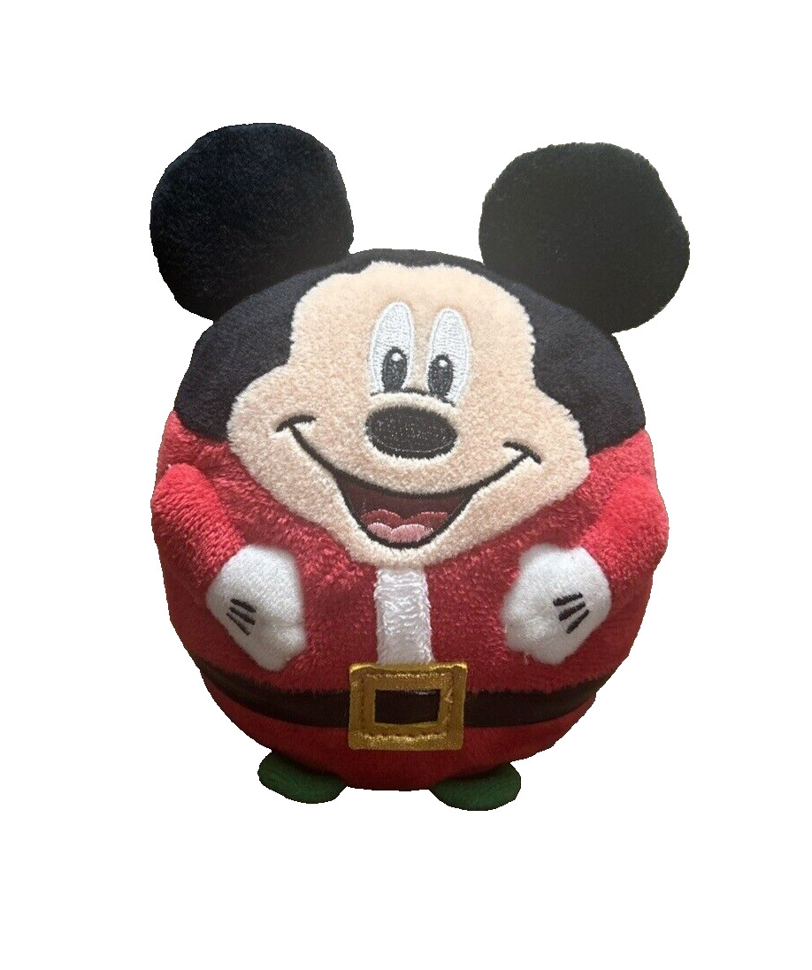 TY Beanie Plush Round Christmas Mickey Santa Disney 2013