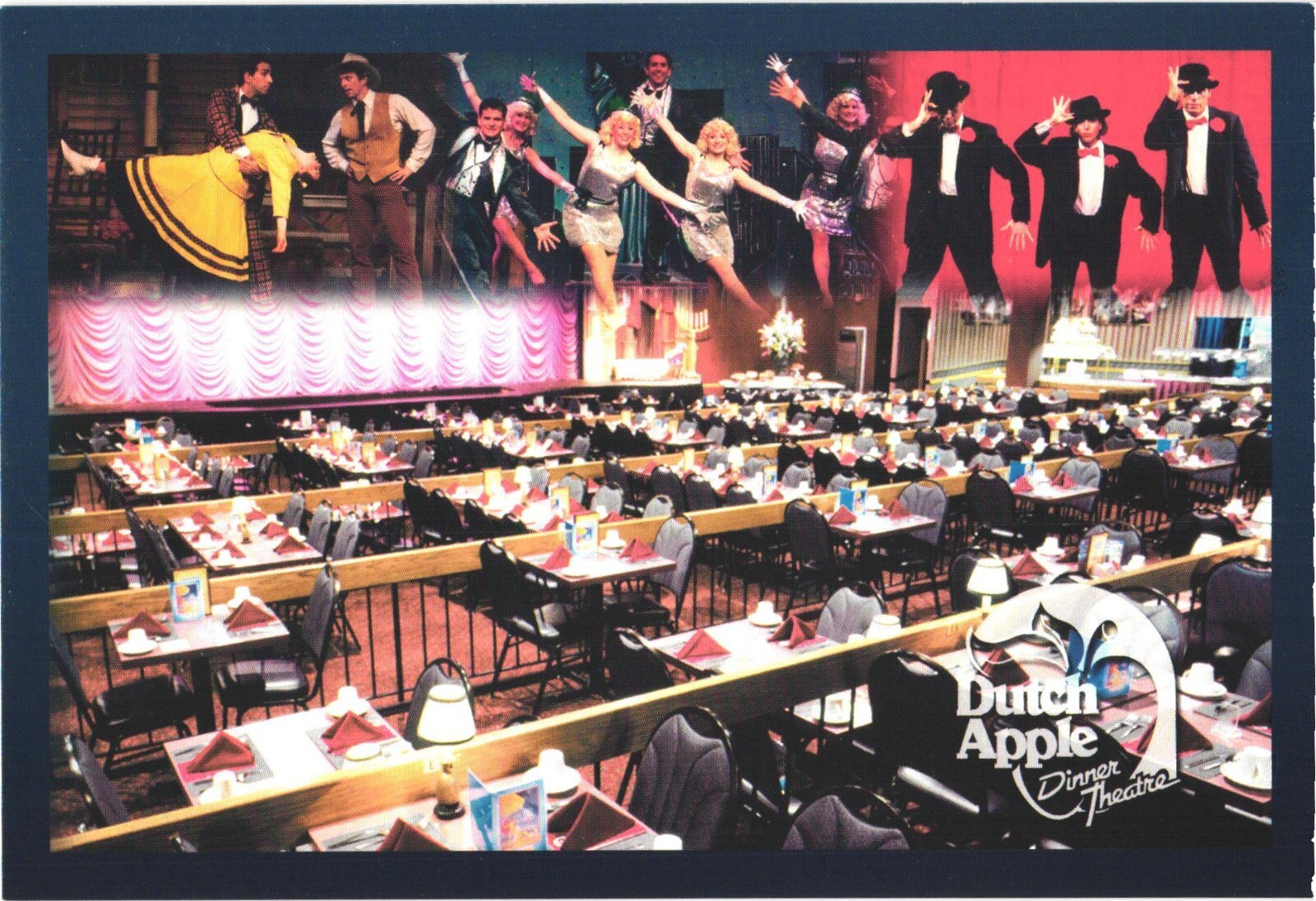 Lancaster PA Dutch Apple Dinner Theatre Chrome Postcard Unsinkable Molly Brown