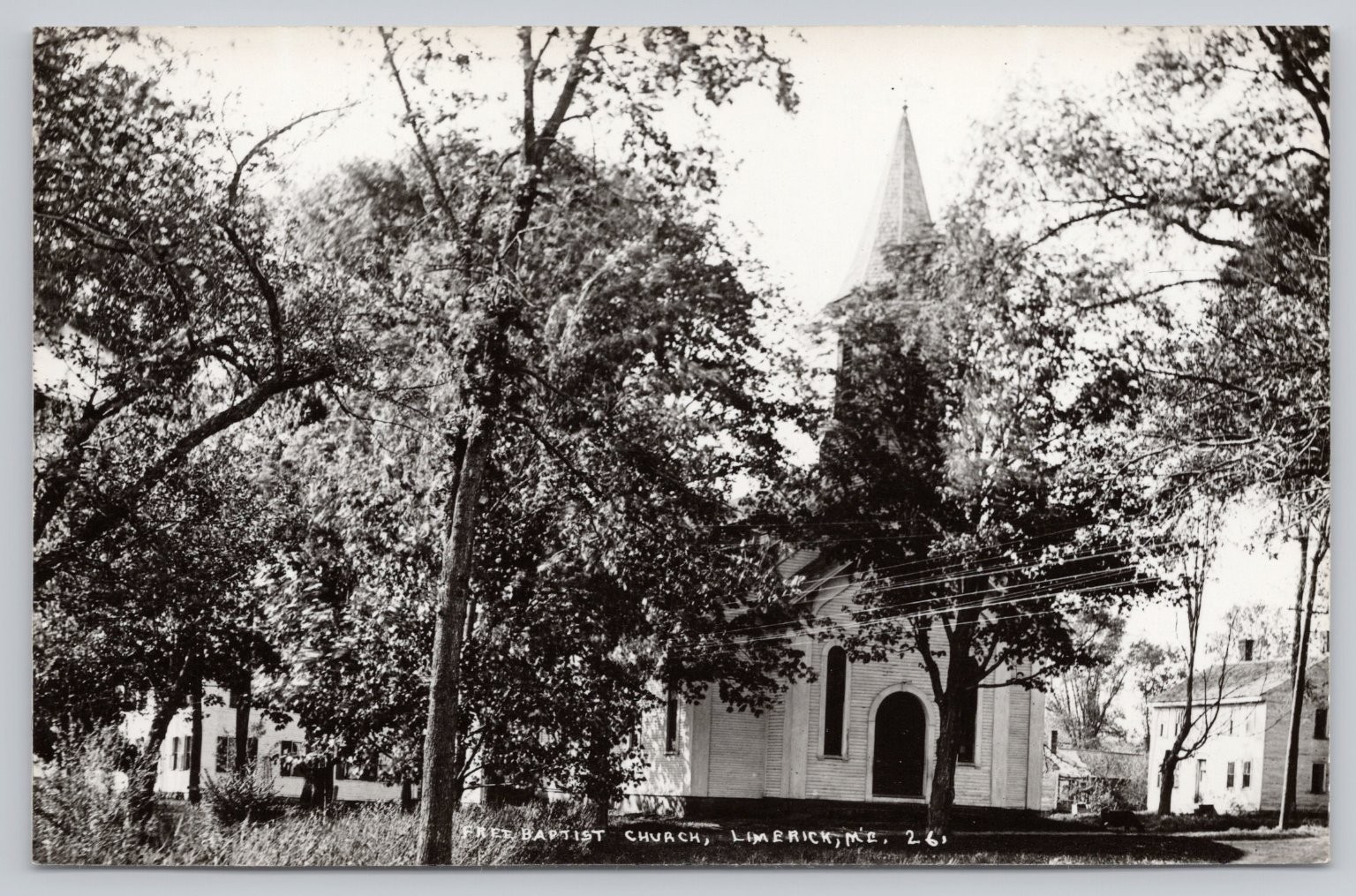 RPPC First Baptist Church Limerick Maine Eastern Illustrating 1910s