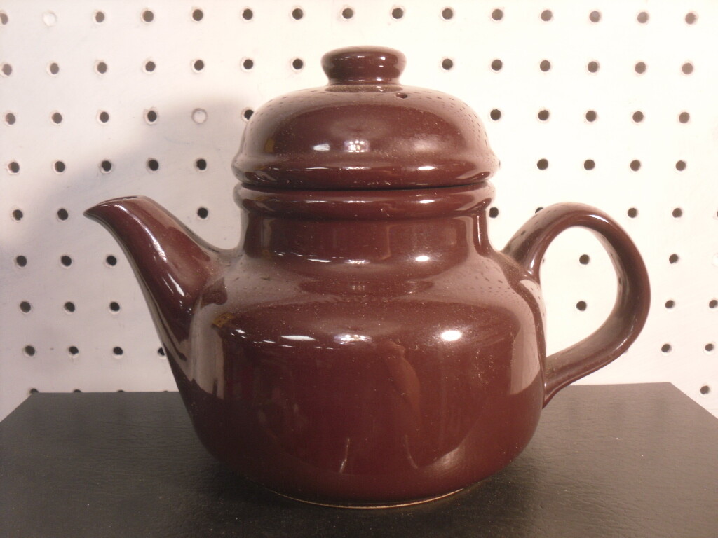 Brown Ceramic Teapot with Raised Lid - Japan