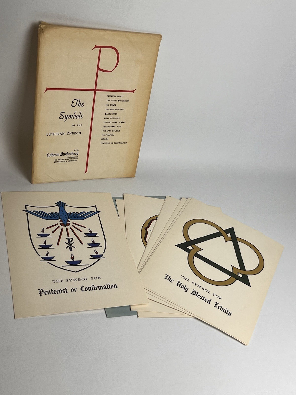 VTG 1956 Set of 12 Cardstock Prints Emblems The Symbols of the Lutheran Church VTG 1956 Set of 12 Cardstock Prints Emblems The Symbols of the Lutheran Church