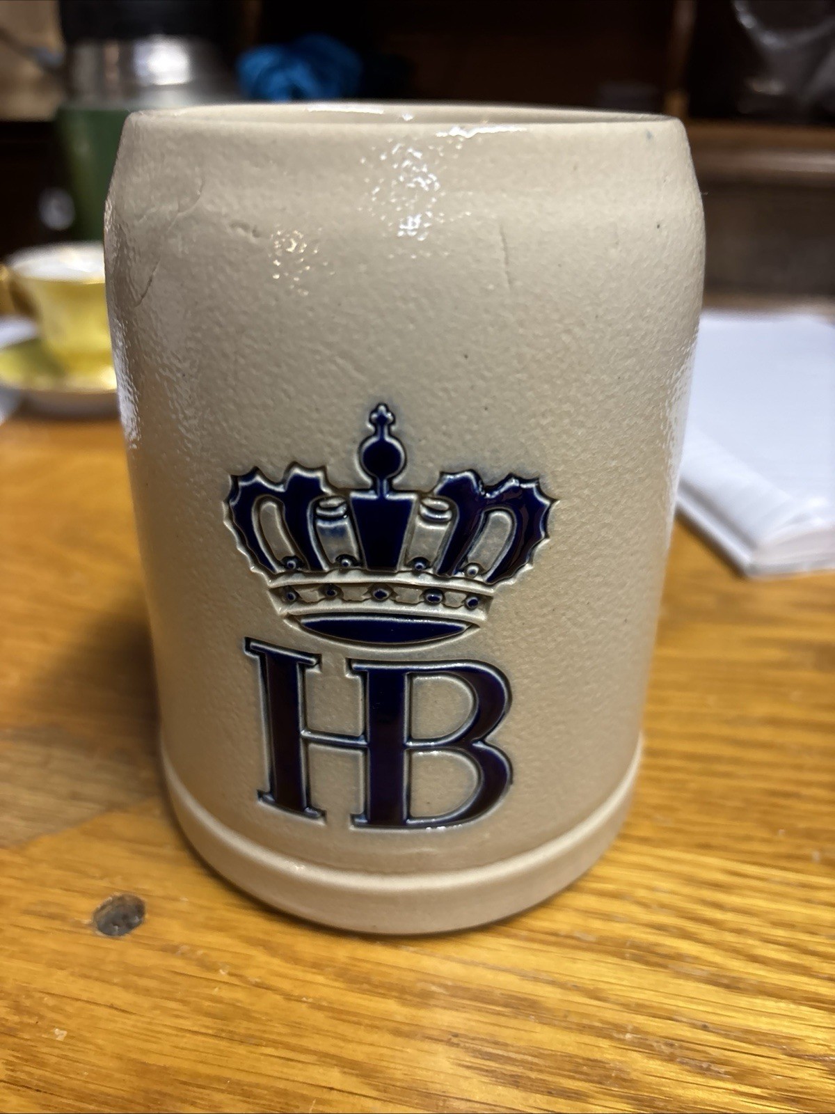 Vintage HB Hofbauhaus Stoneware Beer Mug, 0.5 L,  West Germany